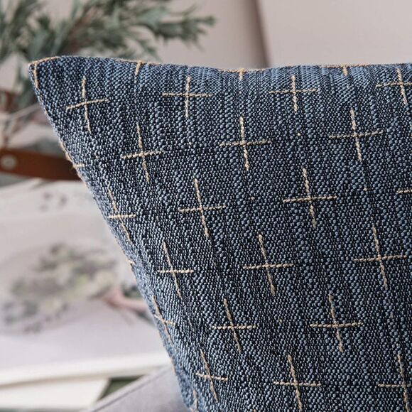 MIULEE Decorative Burlap Linen Outdoor Throw Pillow Covers- Pack of 2 - Picture 2 of 4